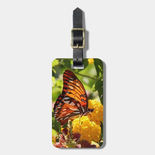 Monarch Butterfly on Wildflowers, luggage tag (Front Vertical)