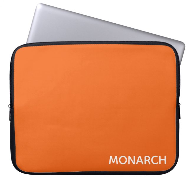 Monarch butterfly orange color name laptop sleeve (Front)