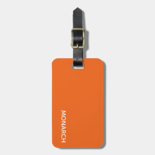 Monarch butterfly orange color name luggage tag