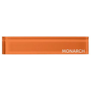 Monarch butterfly orange color name nameplate