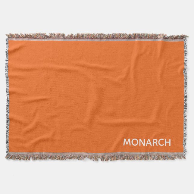 Monarch butterfly orange color name throw blanket (Front)