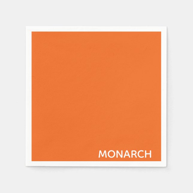 Monarch butterfly orange colour name napkin (Front)