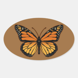Monarch Butterfly Oval Sticker