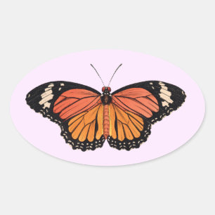 Monarch Butterfly Oval Stickers