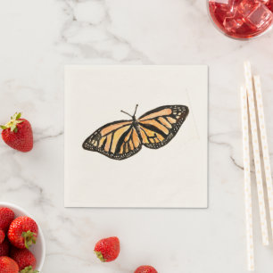 Monarch Butterfly Painting Napkin