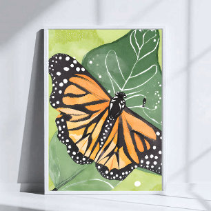 Monarch Butterfly   Painting Watercolor Poster