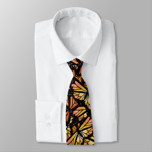 MONARCH BUTTERFLY PATTERN by Slipperywindow Tie (Tied)