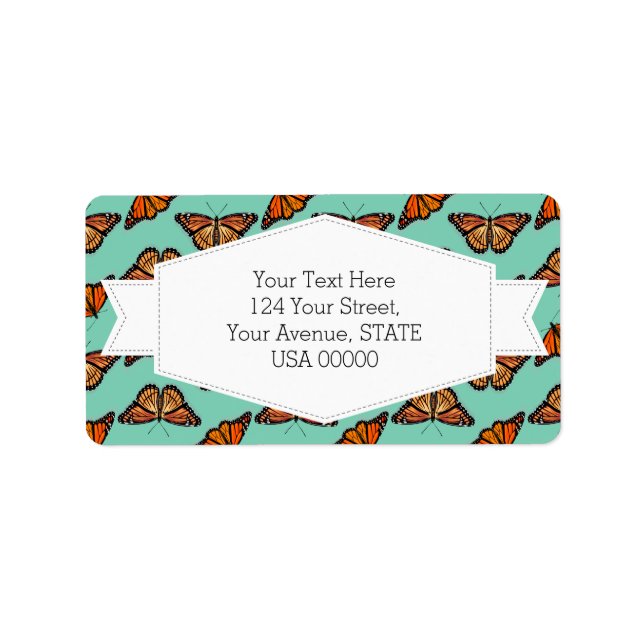 Monarch Butterfly Pattern Label (Front)