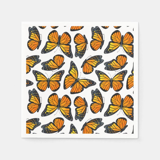 Monarch Butterfly Pattern Napkin (Front)