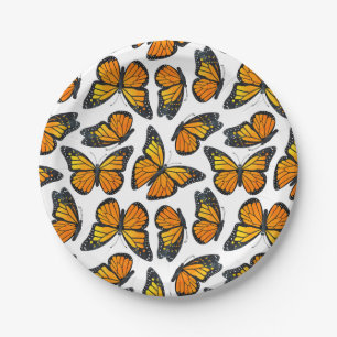 Monarch Butterfly Pattern Paper Plate