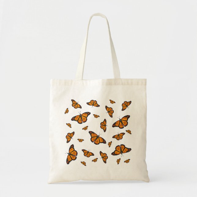 Monarch butterfly pattern  tote bag (Front)
