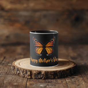 Monarch Butterfly Personalised Black Mug