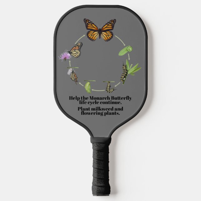 Monarch butterfly pickleball paddle (Front)