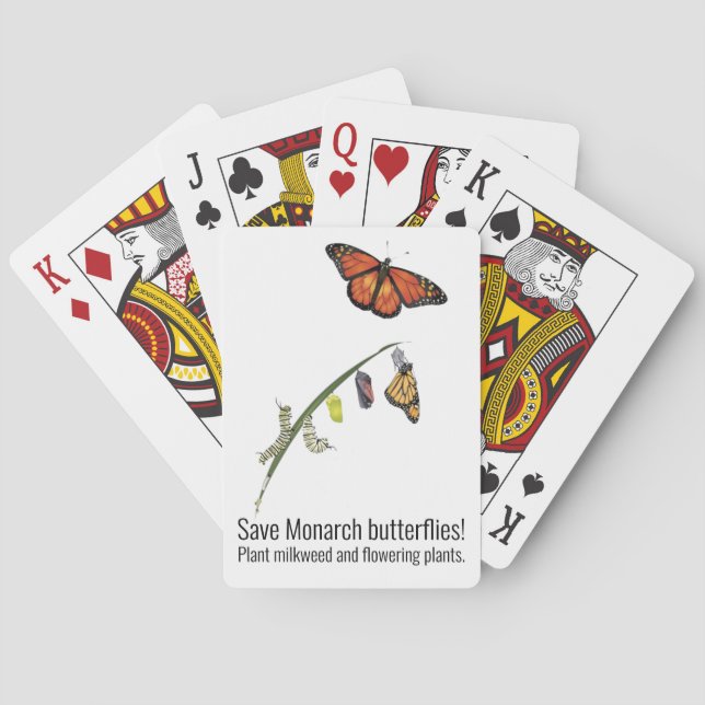 Monarch butterfly playing cards (Back)