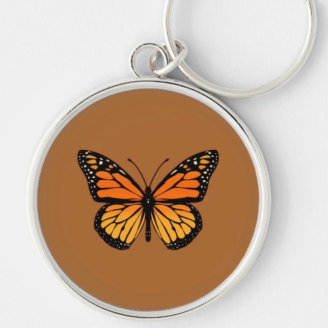 Monarch Butterfly Print Key Ring (Front)