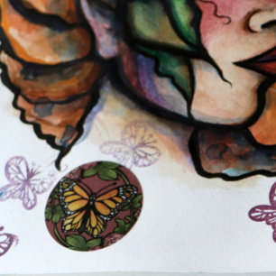 Monarch Butterfly Red Clover Garden Butterflies Classic Round Sticker