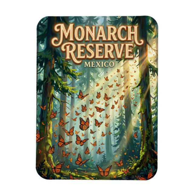 Monarch Butterfly Reserve Mexico Magnet (Vertical)