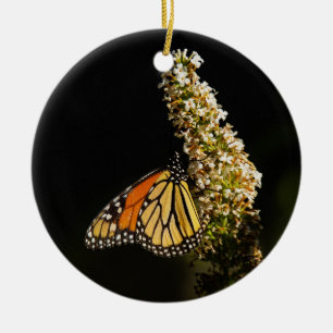 Monarch Butterfly Resting Ceramic Tree Decoration