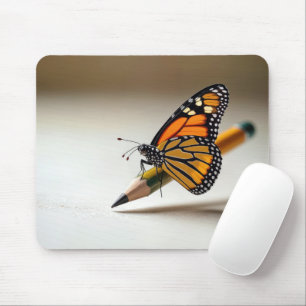 Monarch Butterfly Resting On a Pencil Mouse Mat