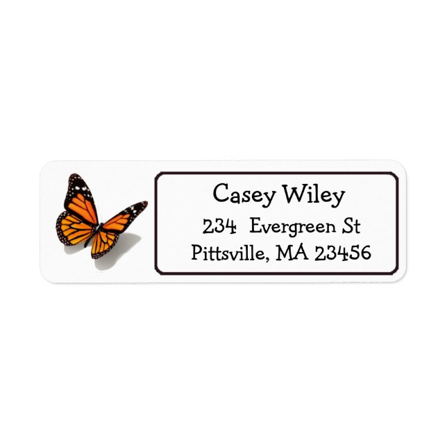 Monarch Butterfly Return Address Label (Front)