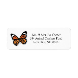 Monarch Butterfly Return Address Labels Stickers