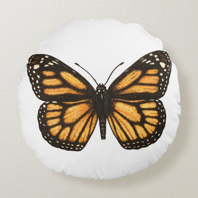 Monarch butterfly round cushion (Front)