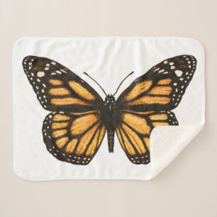 Monarch butterfly sherpa blanket