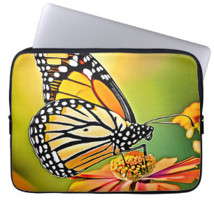 Monarch Butterfly Sip Design Laptop Sleeve