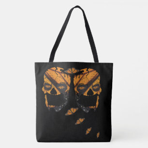 Monarch Butterfly Skulls Tote Bag