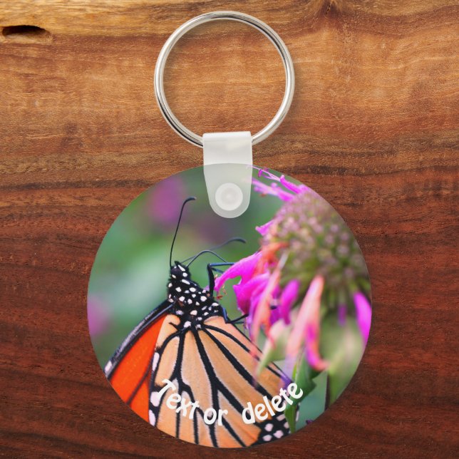 Monarch Butterfly Spots Nature Personalised Key Ring (Front)