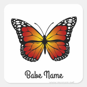 Monarch Butterfly Square Sticker