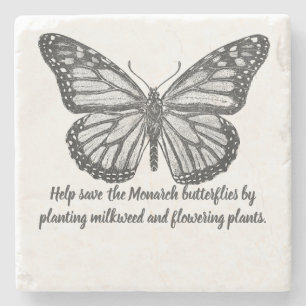Monarch butterfly Stone Coaster