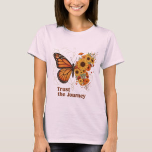 Monarch Butterfly Sunflower Floral Design – Trust T-Shirt