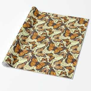 Monarch Butterfly Swirl Wrapping Paper