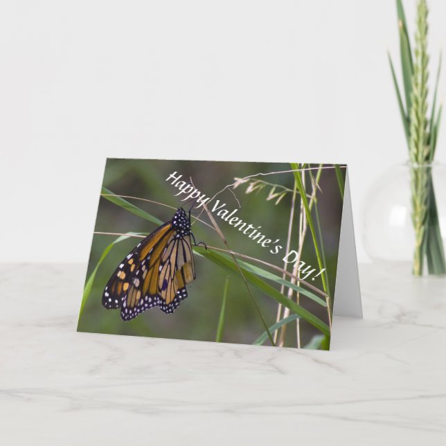 Monarch Butterfly Valentine's Holiday Card (Front)