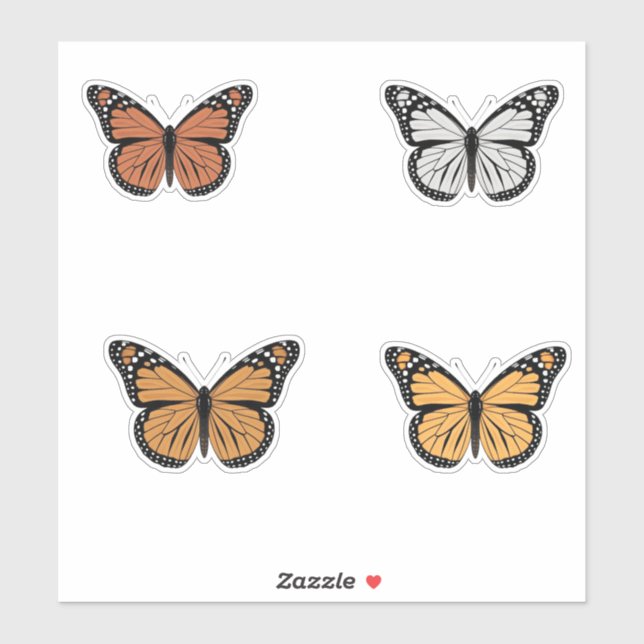 Monarch Butterfly Variations Sticker Collection (Sheet)