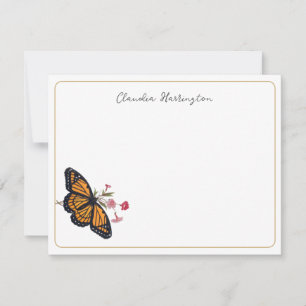 Monarch Butterfly Vintage Inspired Thank You Card