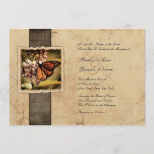 Monarch Butterfly Vintage Wedding Invitations