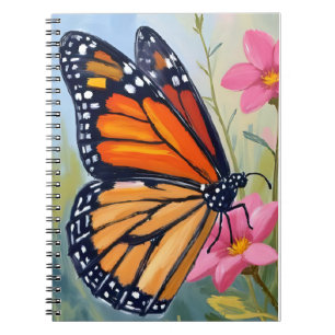 Monarch Butterfly Watercolor Floral Garden Notebook