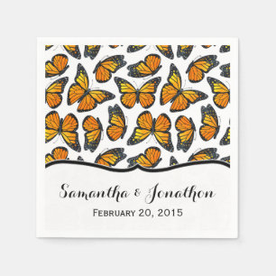 Monarch Butterfly Wedding Napkin