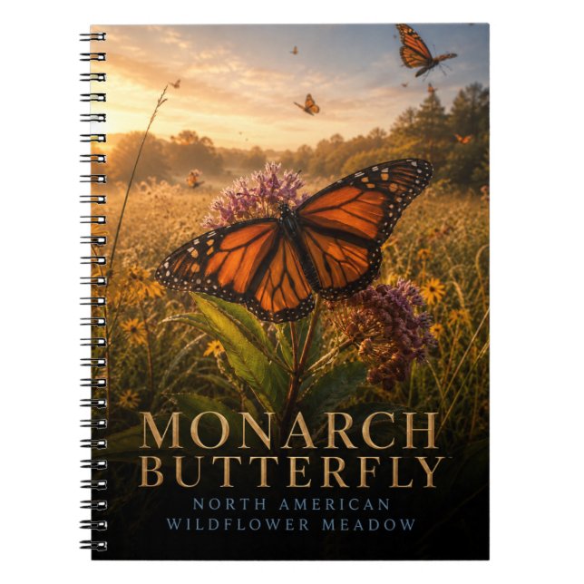 Monarch Butterfly Wildflower Meadow ANIMALS Notebook (Front)