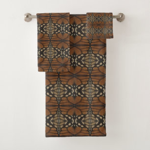 Monarch Butterfly Wing Close Up Repeat Pattern  Bath Towel Set