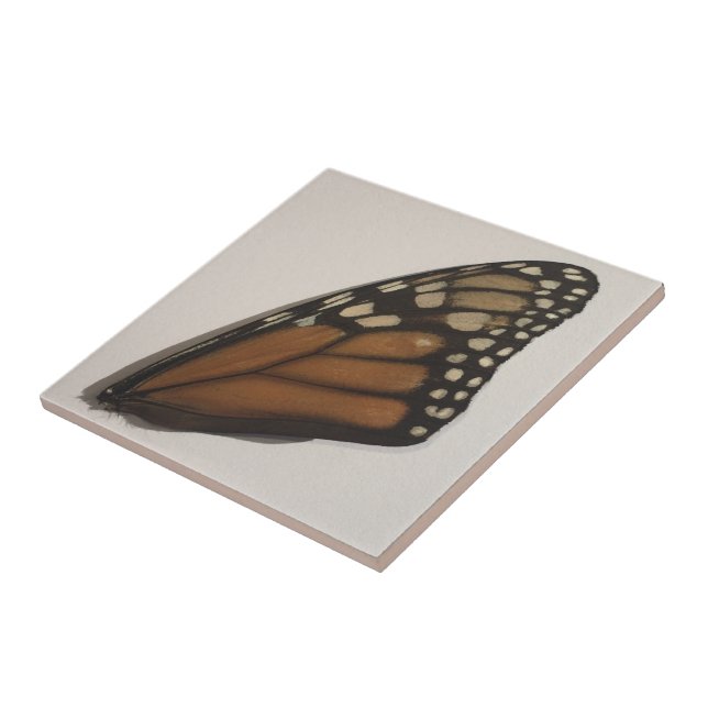Monarch Butterfly Wing On Paper  Tile (Side)