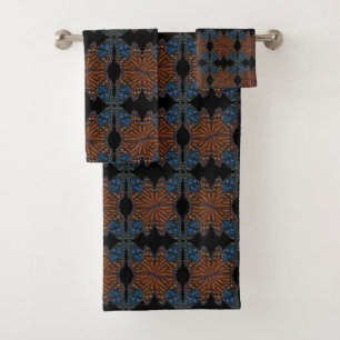 Monarch Butterfly Wing Orange And Blue Pattern  Bath Towel Set