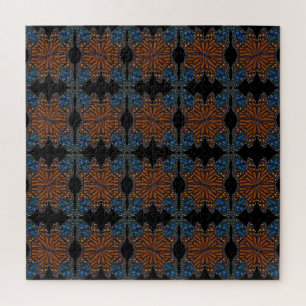 Monarch Butterfly Wing Orange And Blue Pattern  Jigsaw Puzzle