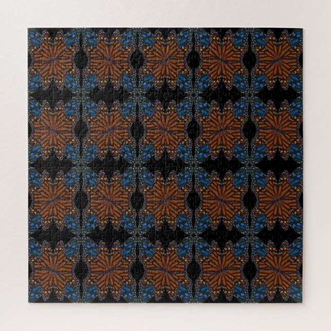 Monarch Butterfly Wing Orange And Blue Pattern  Jigsaw Puzzle (Vertical)