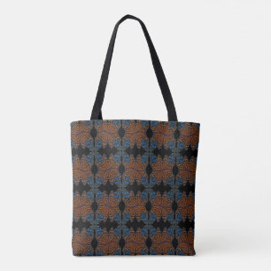 Monarch Butterfly Wing Orange And Blue Pattern Tote Bag