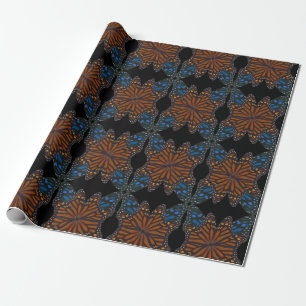 Monarch Butterfly Wing Orange And Blue Pattern  Wrapping Paper