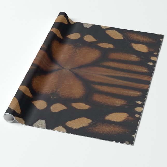 Monarch Butterfly Wing Up Close Pattern  Wrapping Paper (Unrolled)