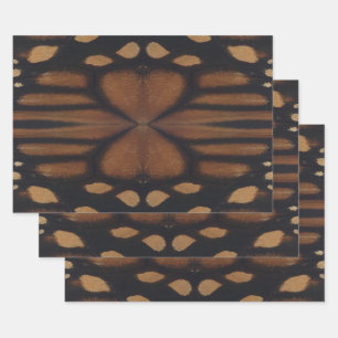 Monarch Butterfly Wing Up Close Pattern Wrapping Paper Sheet